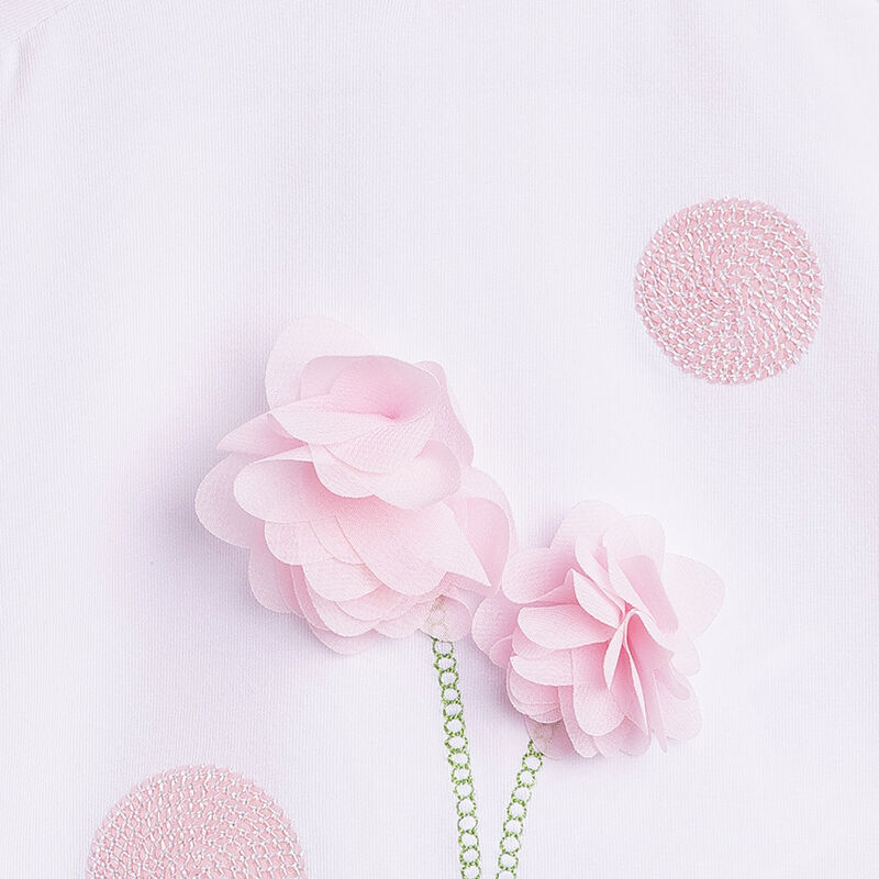 Girls White Embellished Short Sleeve T-Shirt image number 3